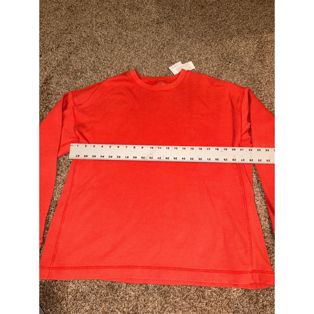 American Eagle AE Boxy Fit Thermal Long Sleeve Shirt Coral Orange Mens Lg (667) - Picture 3 of 5